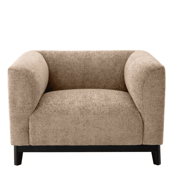 Eichholtz Corso Armchair, Lyssa Sand Fabric, Black Base, 27.95"H (A117680 YV0J03YT4H)