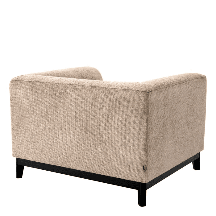 Eichholtz Corso Armchair, Lyssa Sand Fabric, Black Base, 27.95"H (A117680 YV0J03YT4H)