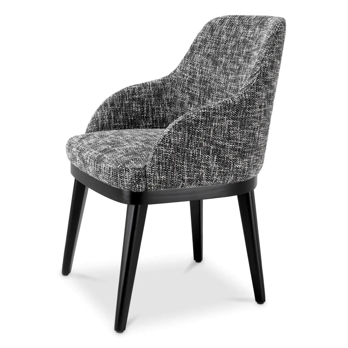 Eichholtz Costa Dining Chair, Cambon Black, Black Legs, 32.68"H (A116514 YV0J03YXXV)