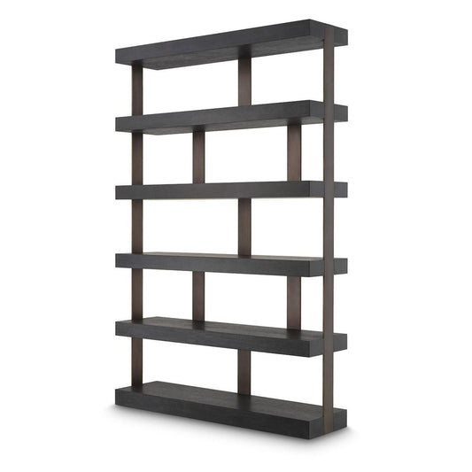 Eichholtz Dalmar Shelving Unit, Charcoal Gray, Bronze, 59.06"W (115051 YV0J03YR3A)