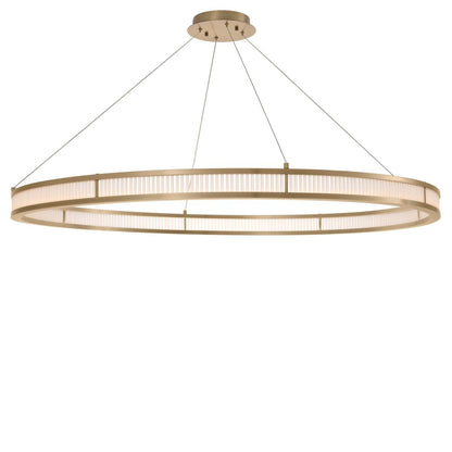 Eichholtz Damien Chandelier, 1-Light, X-Large, LED Integrated, Antique Brass, Frosted Glass, 54.72"W (113901UL YV0J03YU35)