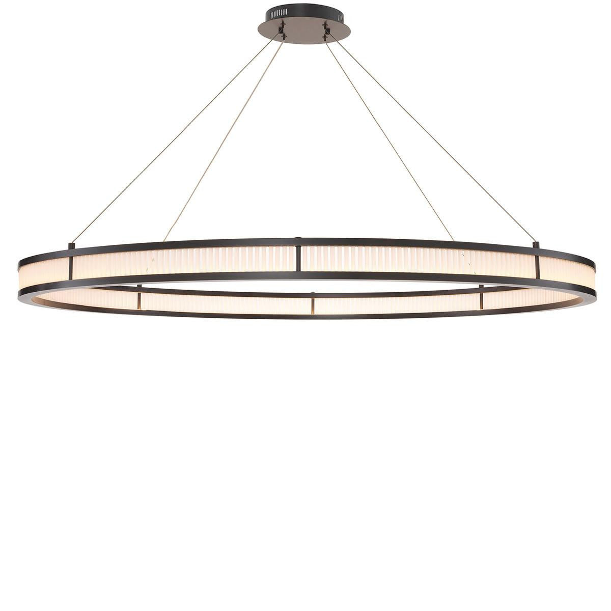 Eichholtz Damien Chandelier, 1-Light, X-Large, LED Integrated, Bronze, Frosted Glass, 54.72"W (114751UL YV0J03YU36)