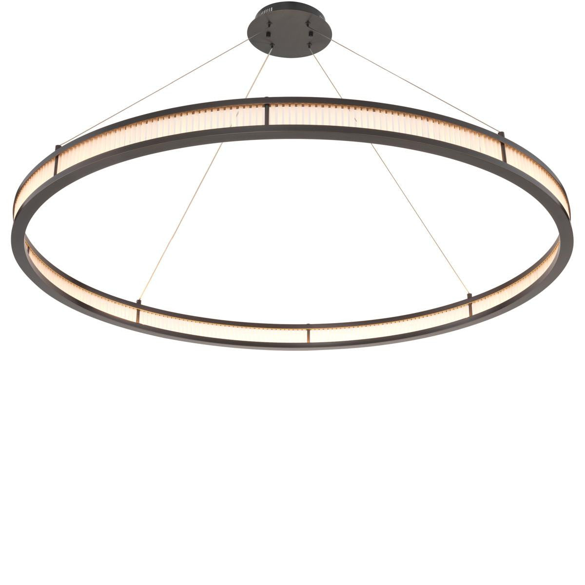 Eichholtz Damien Chandelier, 1-Light, X-Large, LED Integrated, Bronze, Frosted Glass, 54.72"W (114751UL YV0J03YU36)