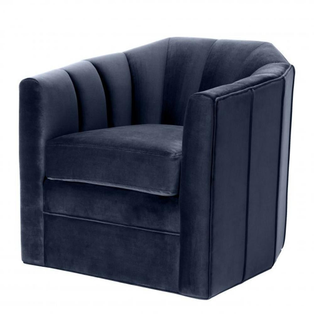 Eichholtz Delancey Swivel Chair Midnight Blue