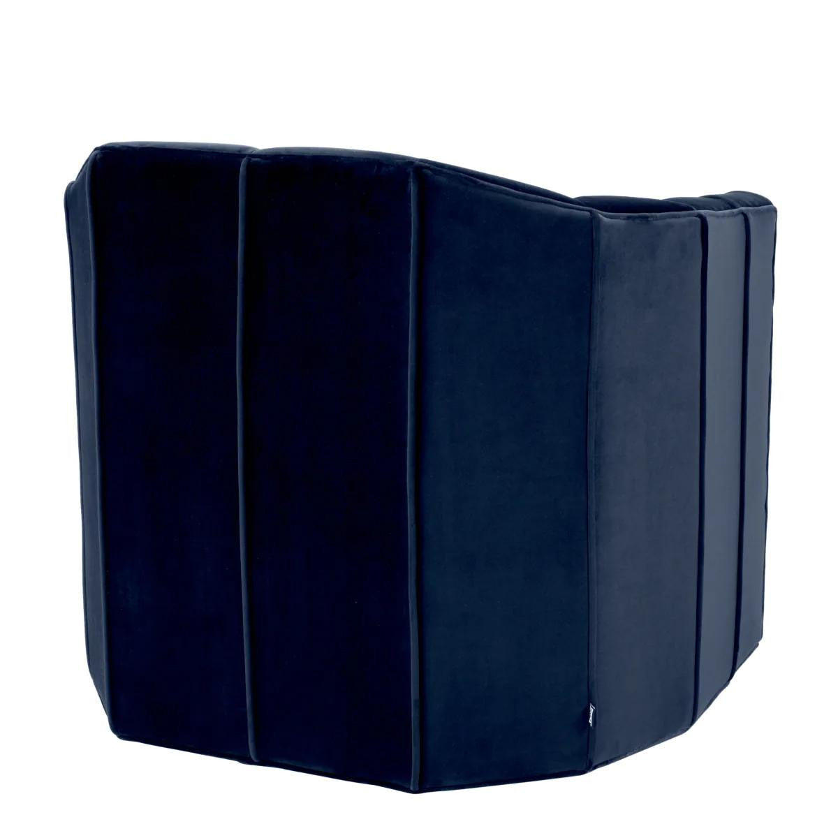 Eichholtz Delancey Swivel Chair, Savona Midnight Blue Velvet, 33.07"W (A112511 YV0J041VR3)