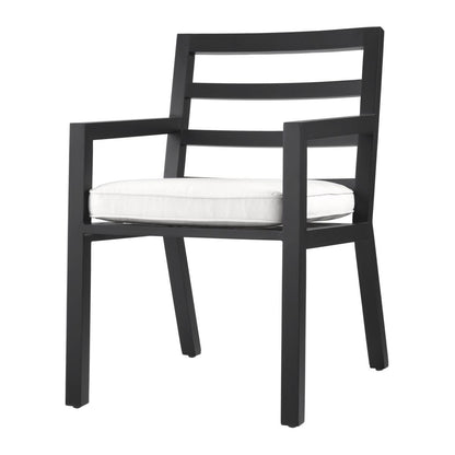Eichholtz Delta Outdoor Dining Chair, White, Black Frame, 21.85"W (115003 YV0J041RRC)