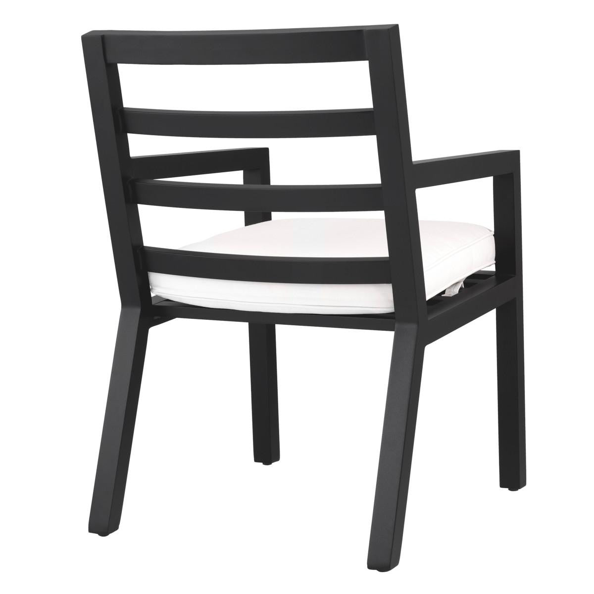 Eichholtz Delta Outdoor Dining Chair, White, Black Frame, 21.85"W (115003 YV0J041RRC)