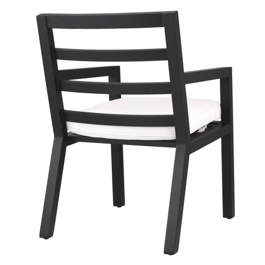Eichholtz Delta Outdoor Dining Chair, White, Black Frame, 21.85"W (115003 YV0J041RRC)