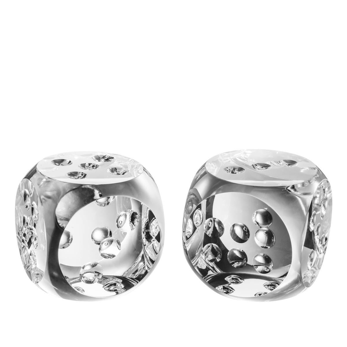 Eichholtz Dice Tradizione Desk Accessory, Set of 2, Crystal glass, 4.33"W (110705 YV0J03YX01)