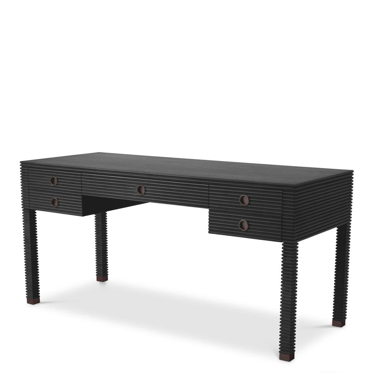 Eichholtz Dimitrios Desk, Charcoal Gray, Bronze, 62.99"W (114437 ), Eichholtz 114437 YV0J03YX0A