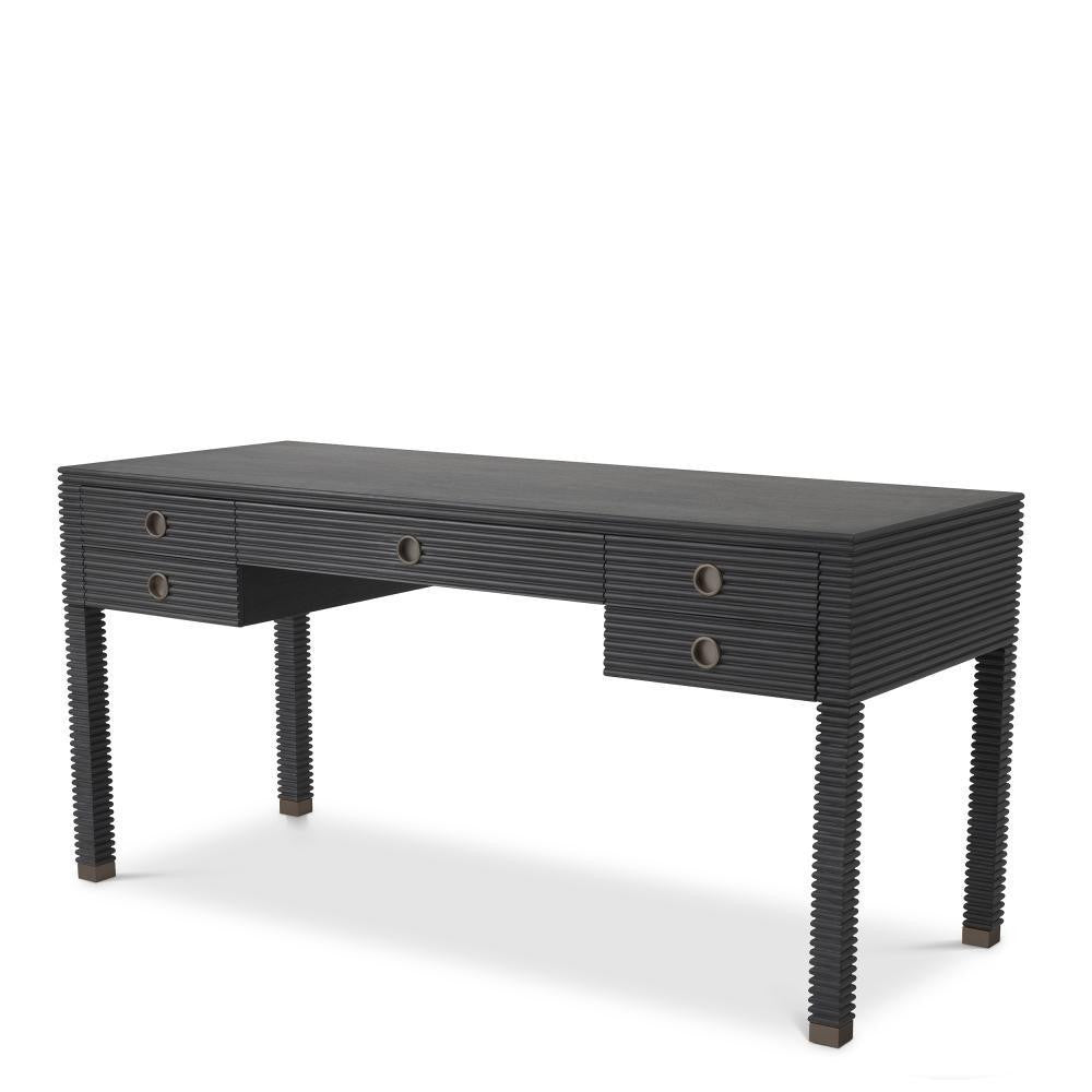 Eichholtz Dimitrios Desk, Charcoal Gray, Bronze, 62.99"W (114437 ), Eichholtz 114437 YV0J03YX0A