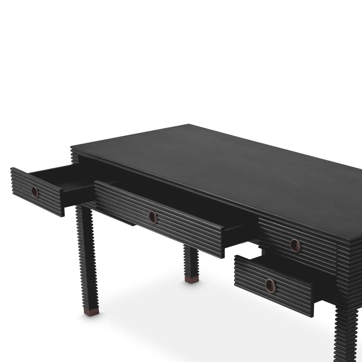 Eichholtz Dimitrios Desk, Charcoal Gray, Bronze, 62.99"W (114437 ), Eichholtz 114437 YV0J03YX0A
