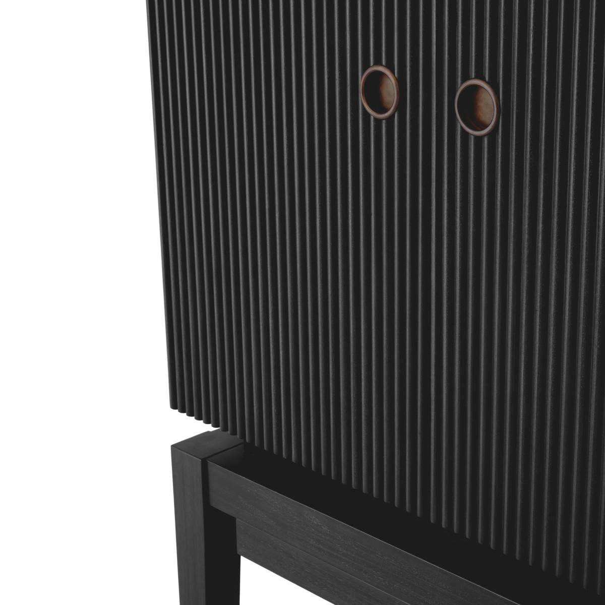 Eichholtz Dimitrios Wine Cabinet, Charcoal Gray, Bronze, 32.48"W (114479 YV0J041ZKV)