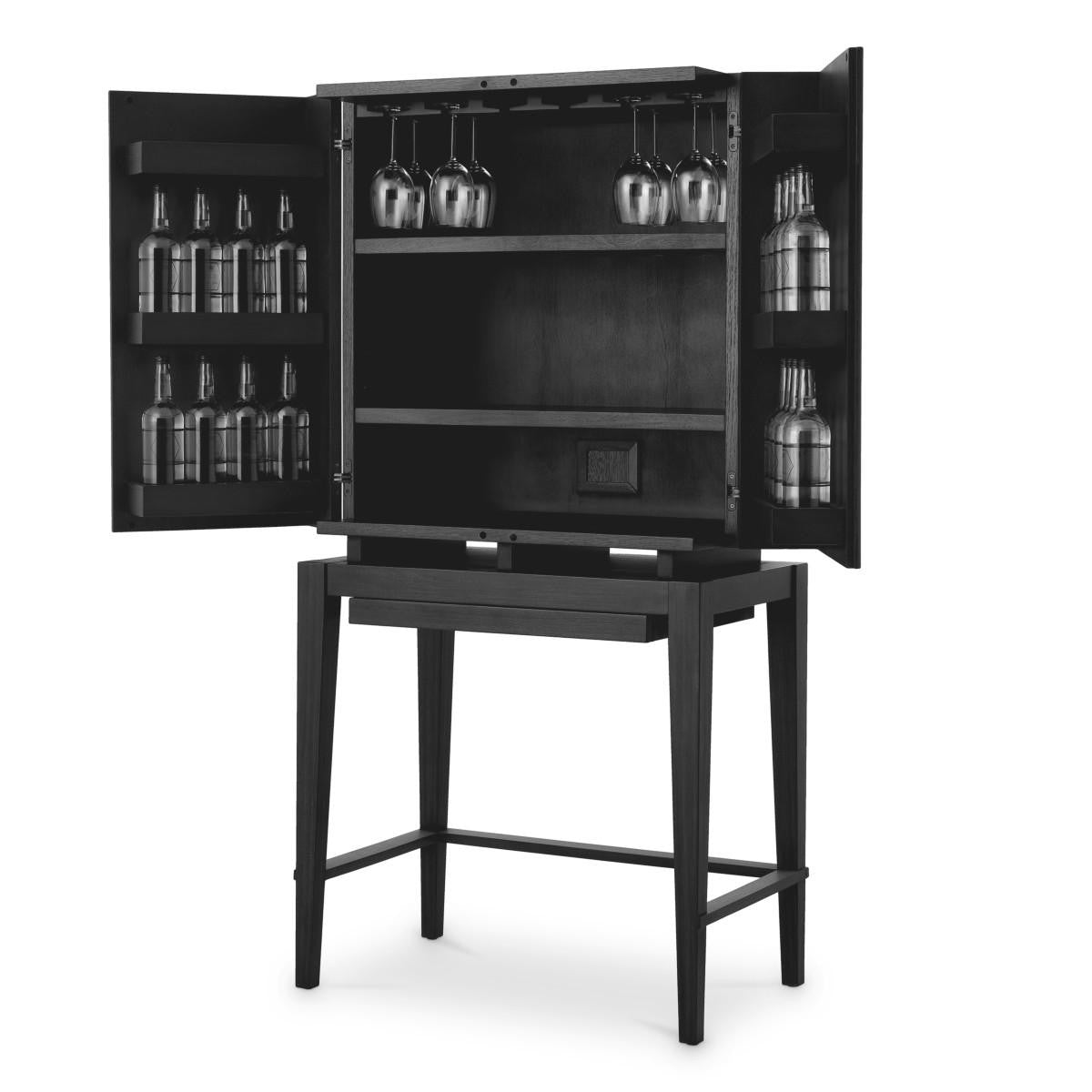 Eichholtz Dimitrios Wine Cabinet, Charcoal Gray, Bronze, 32.48"W (114479 YV0J041ZKV)