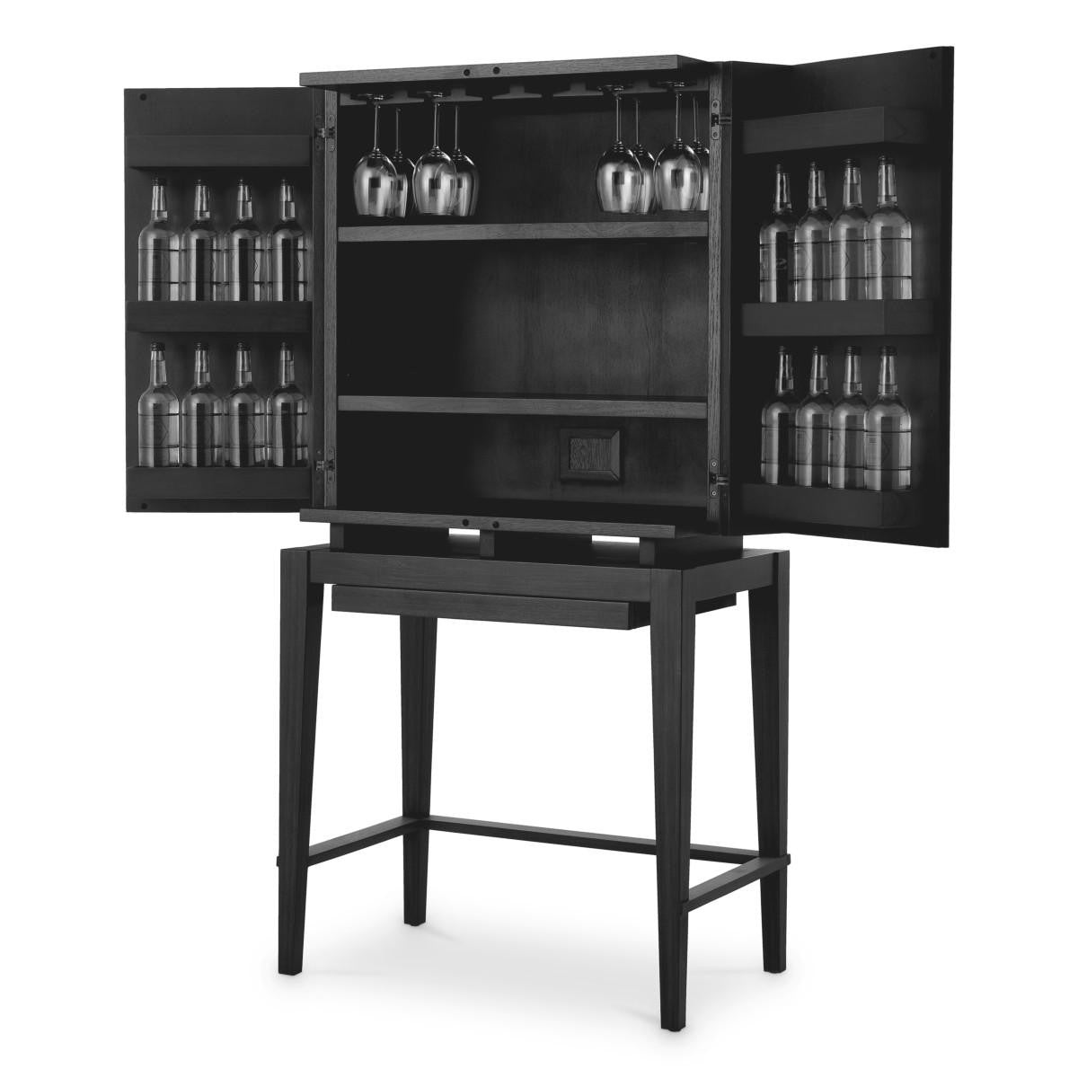 Eichholtz Dimitrios Wine Cabinet, Charcoal Gray, Bronze, 32.48"W (114479 YV0J041ZKV)