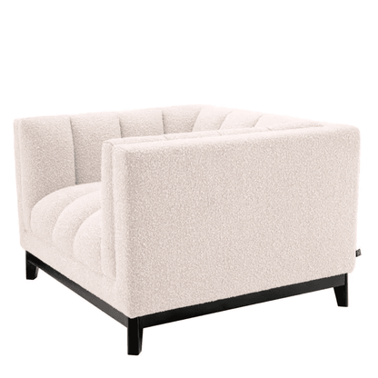 Eichholtz Ditmar Armchair, Boucle Cream Fabric, Black Base, 27.95"H (A115307 YV0J03YT4J)