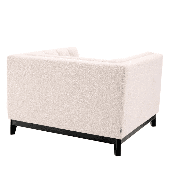 Eichholtz Ditmar Armchair, Boucle Cream Fabric, Black Base, 27.95"H (A115307 YV0J03YT4J)
