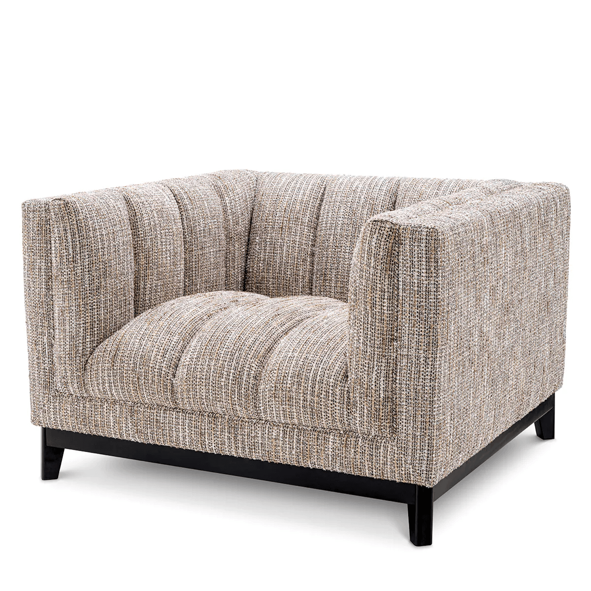 Eichholtz Ditmar Armchair, Mademoiselle Beige Fabric, Black Base, 27.95"H (A115576 YV0J03YT4K)
