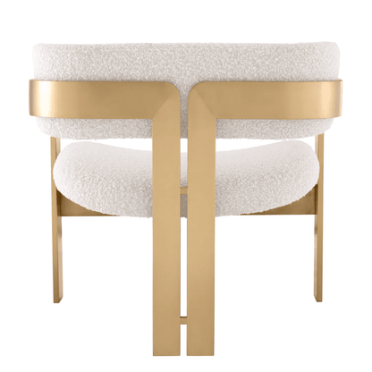 Eichholtz Donato Armchair, Boucle Cream Fabric, Brushed Brass, 26.77"H (A116375 YV0J03YU0Q)
