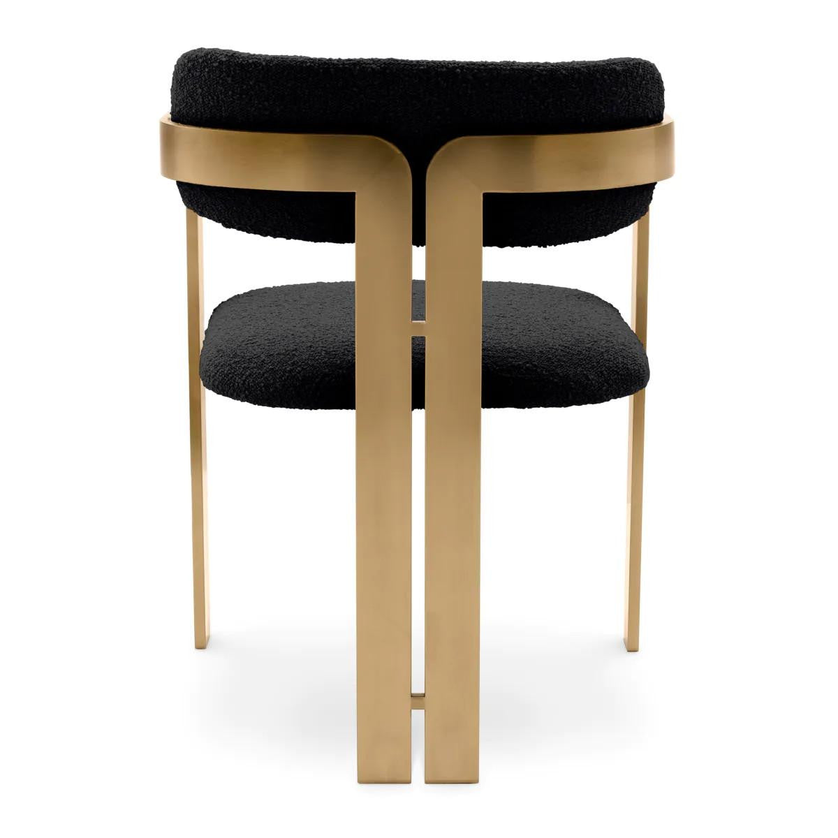 Eichholtz Donato Dining Chair Cream, Brushed Brass