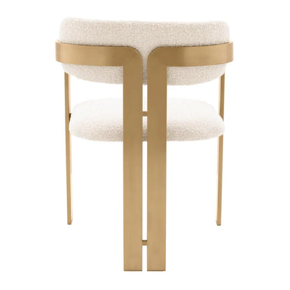 Eichholtz Donato Dining Chair, Boucle Cream Fabric, Brushed Brass, 31.5"H (A113482 YV0J03YXXY)