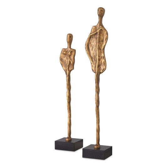 Eichholtz Dual Sculpture, Set of 2, Vintage Brass, Black Granite Base, 5.12"W (117253 YV0J041QUH)