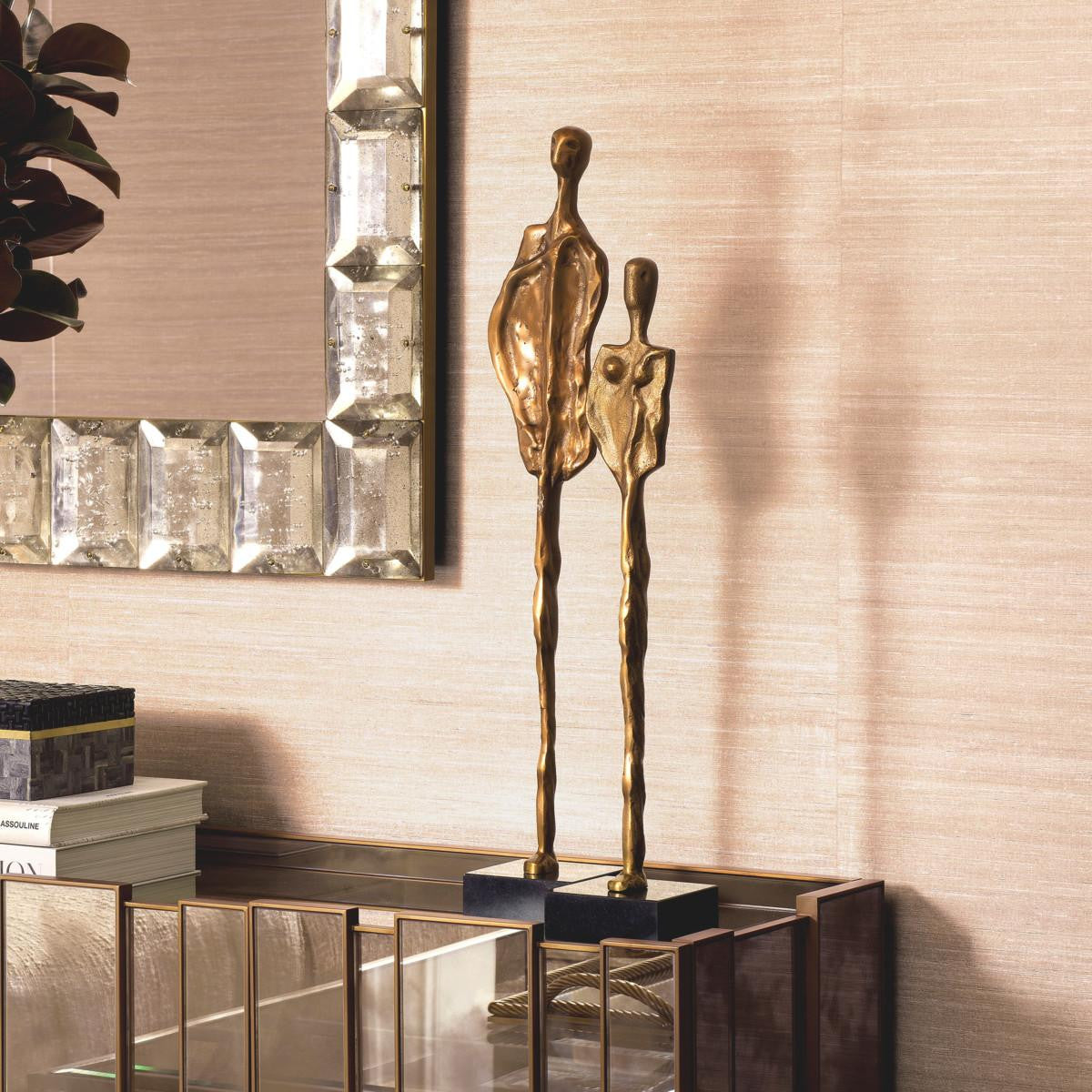 Eichholtz Dual Sculpture, Set of 2, Vintage Brass, Black Granite Base, 5.12"W (117253 YV0J041QUH)