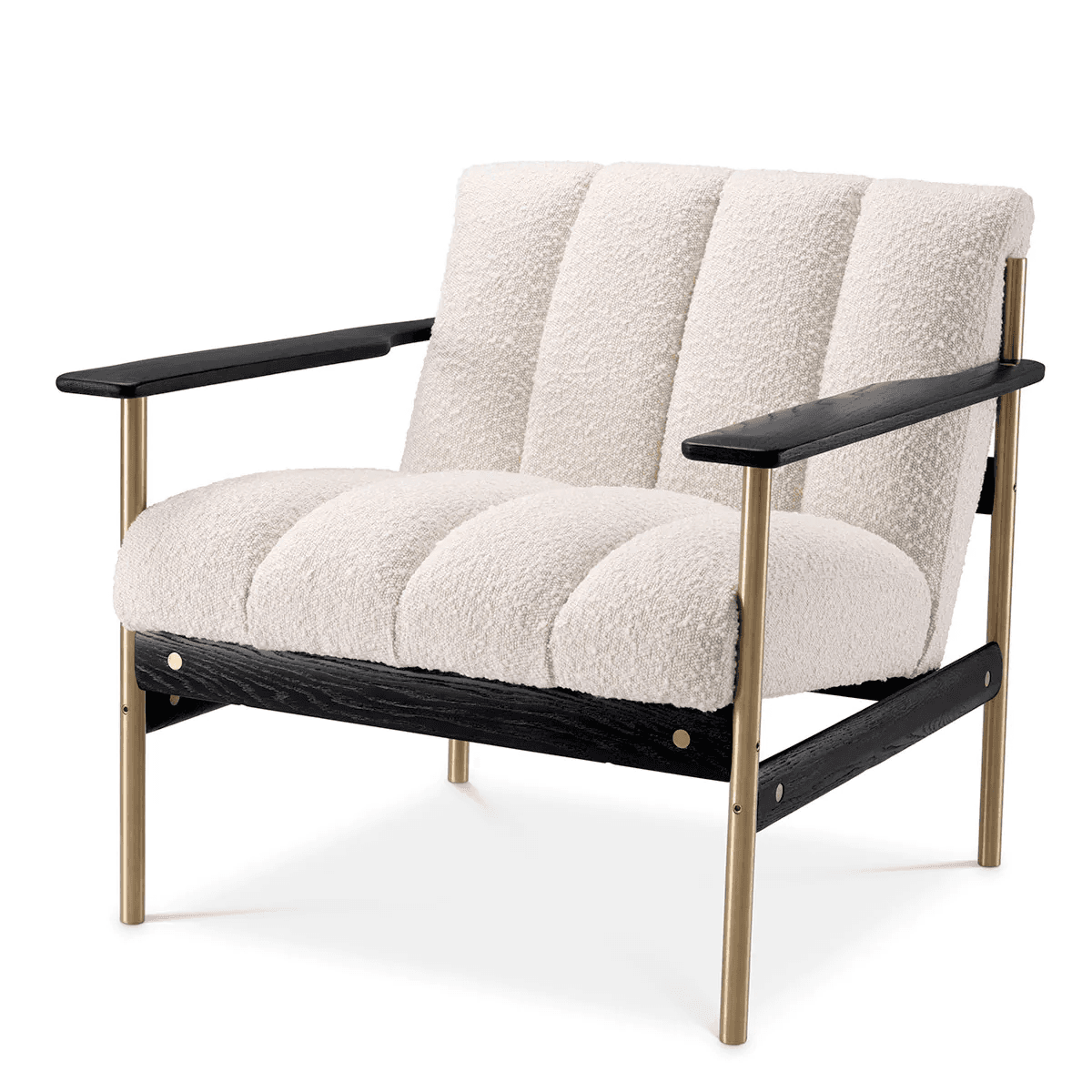 Eichholtz Elan Armchair Cream, Brushed Brass