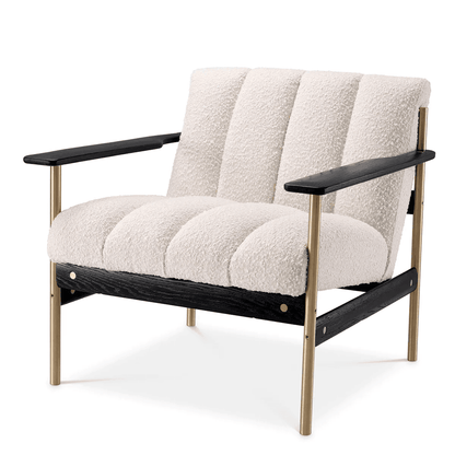 Eichholtz Elan Armchair Cream, Brushed Brass