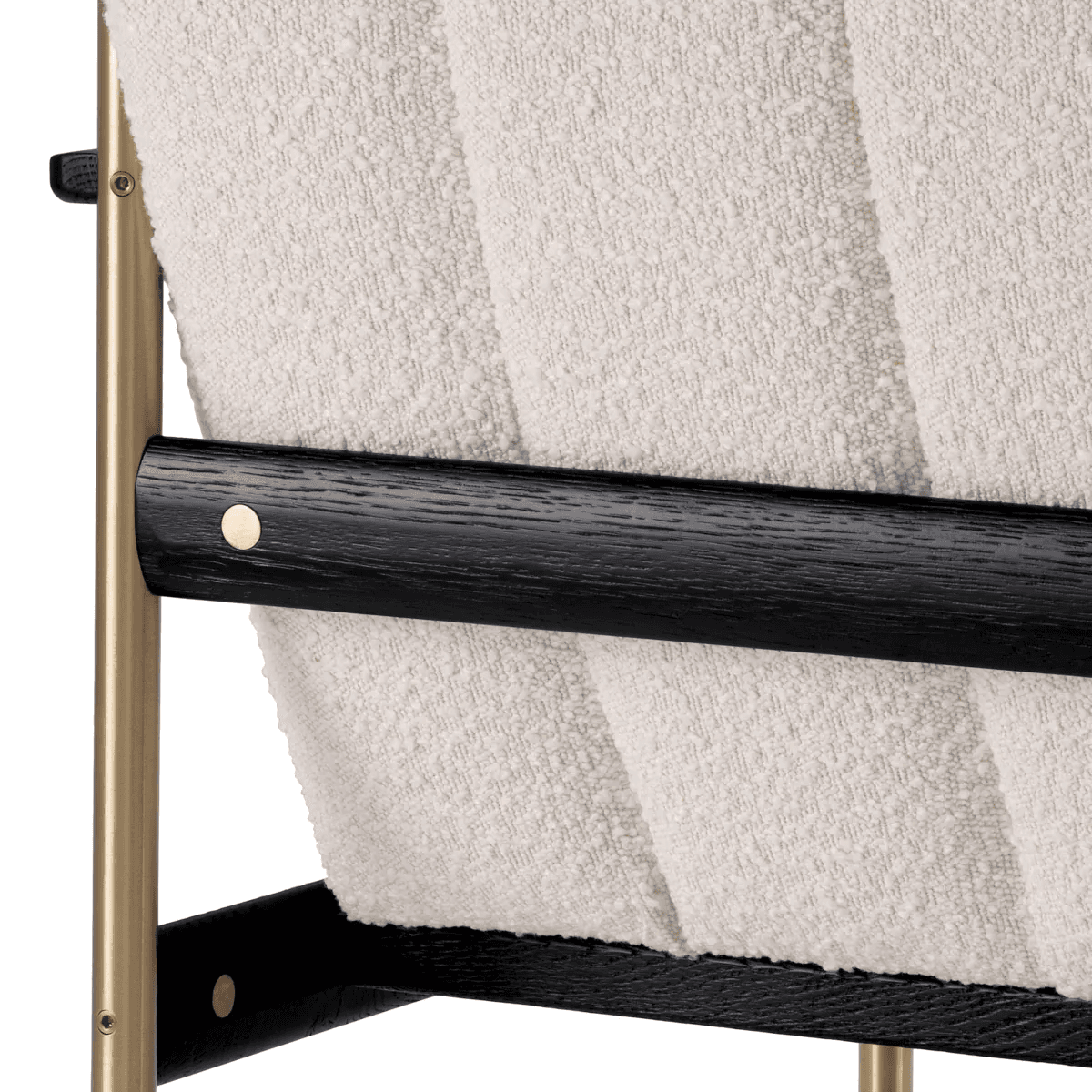 Eichholtz Elan Armchair, Boucle Cream Fabric, Brushed Brass, Black, 28.74"H (A116160 YV0J03YU0R)
