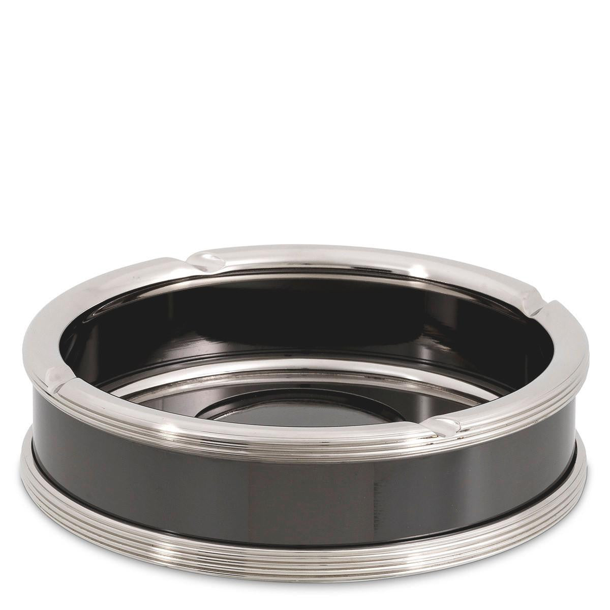 Eichholtz Ella Ashtray, Nickel, Black Nickel, 7.09"W (116244 YV0J03YP5M)