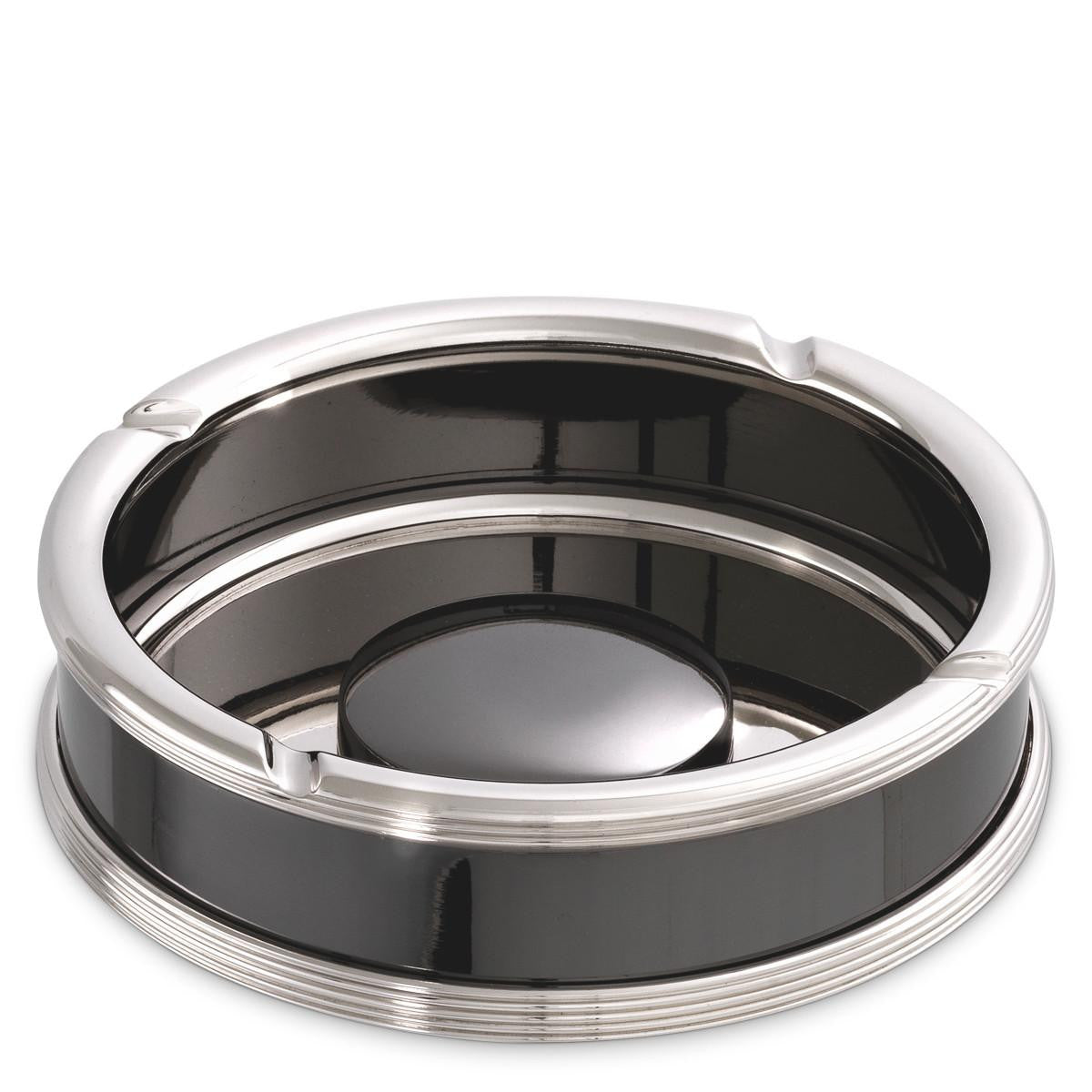 Eichholtz Ella Ashtray, Nickel, Black Nickel, 7.09"W (116244 YV0J03YP5M)