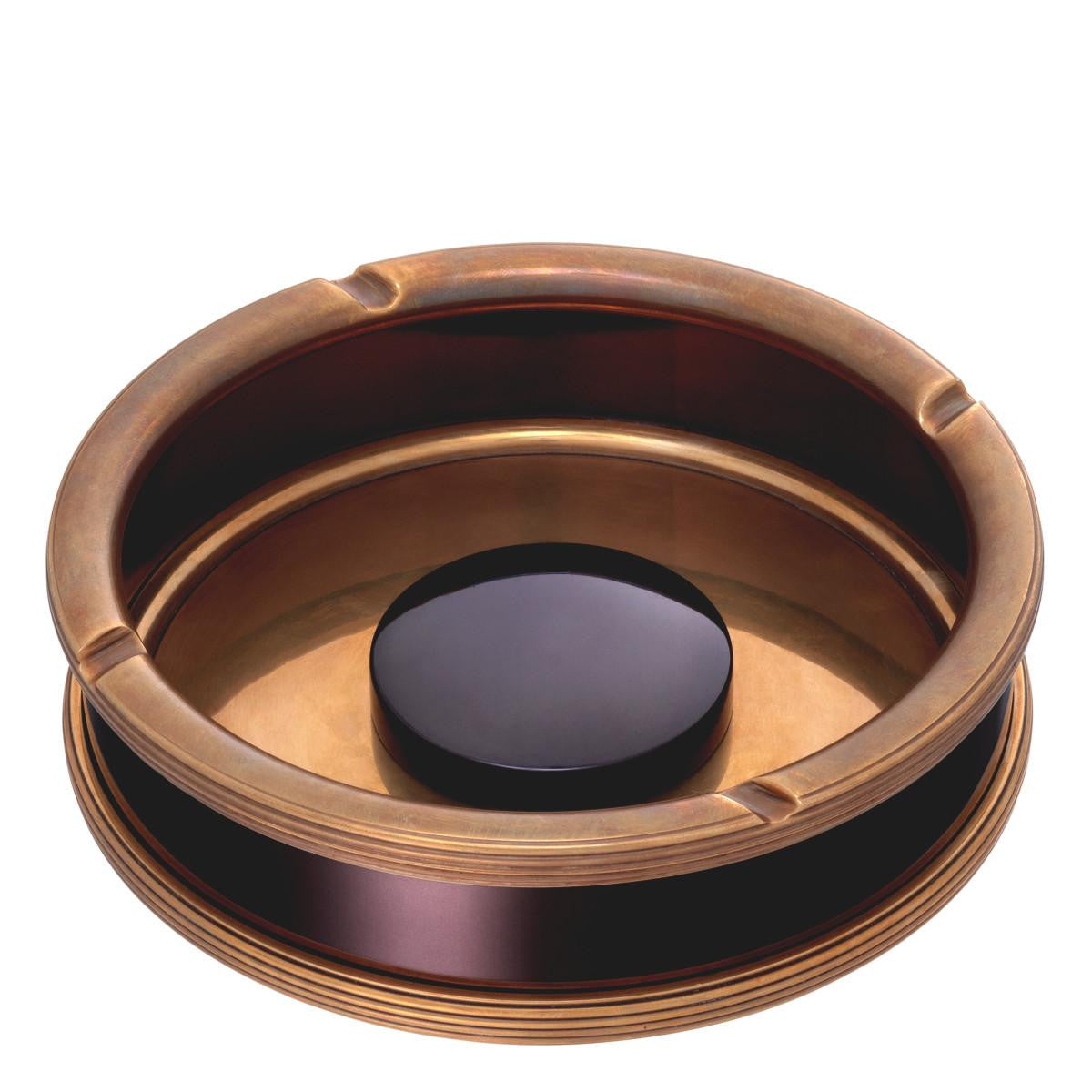 Eichholtz Ella Ashtray, Vintage Brass, Black Nickel, 7.09"W (115611 YV0J03YP5N)