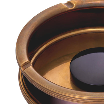 Eichholtz Ella Ashtray, Vintage Brass, Black Nickel, 7.09"W (115611 YV0J03YP5N)