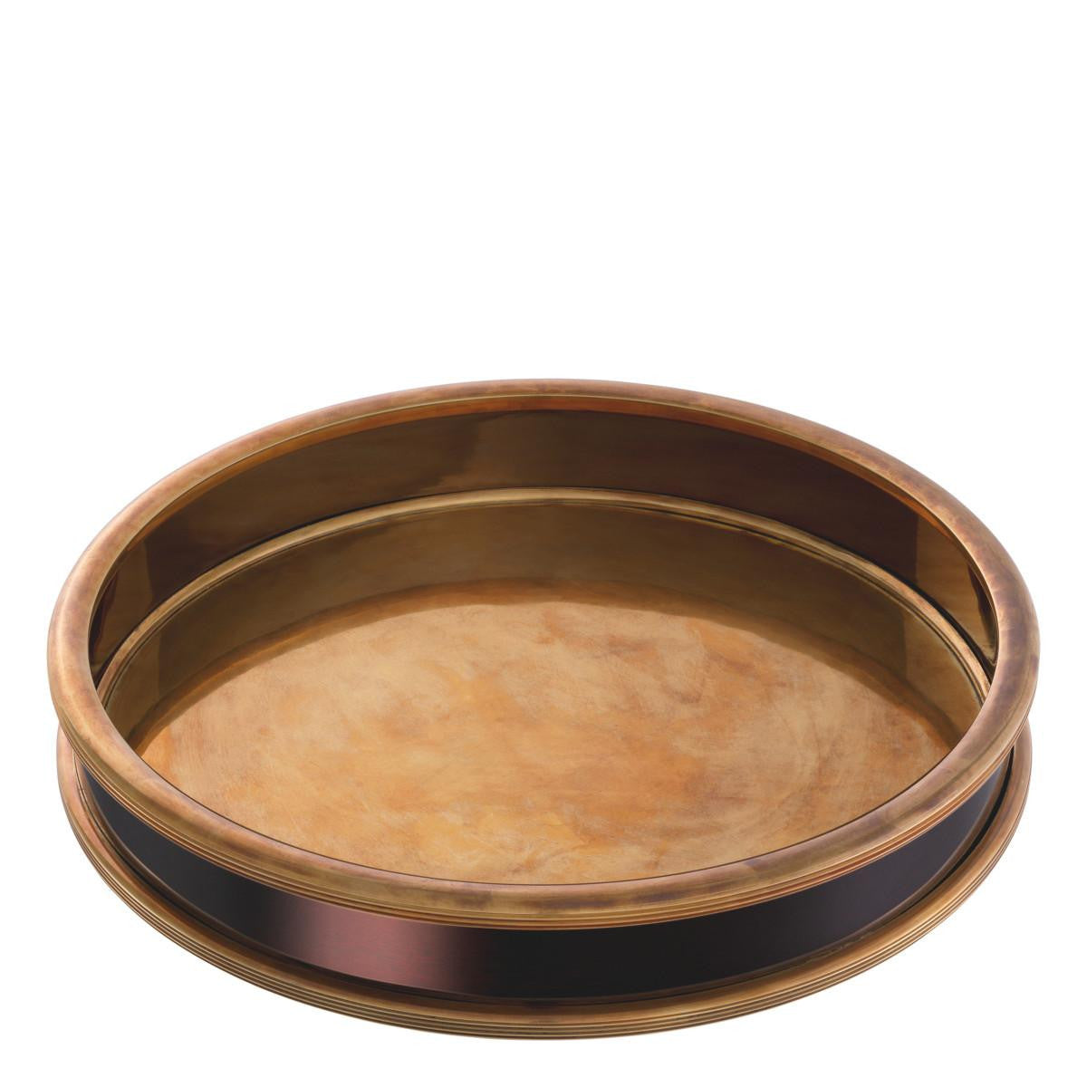 Eichholtz Ella Tray, Vintage Brass, Black Nickel, 13.39"W (116245 YV0J041WQ3)