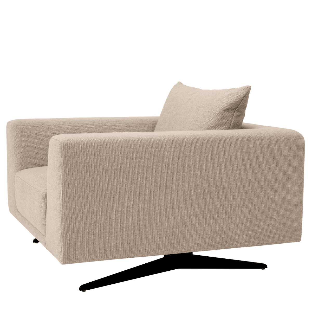 Eichholtz Endless Armchair, Avalon Sand Fabric, Black Legs, 25.2"H (A114823 YV0J03YU0V)