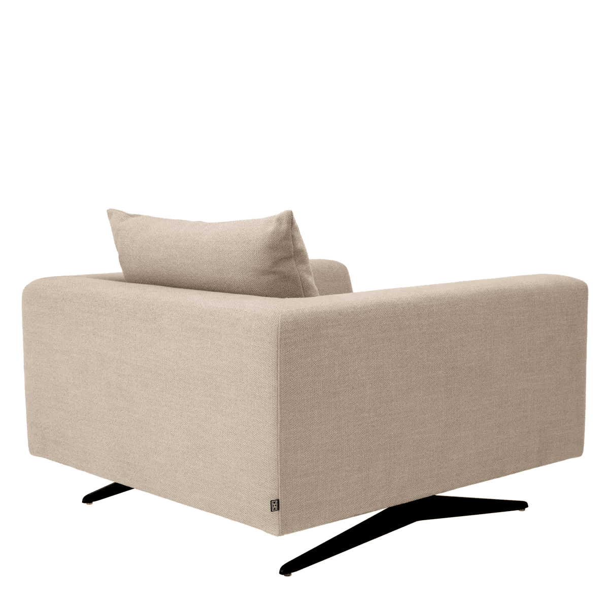 Eichholtz Endless Armchair, Avalon Sand Fabric, Black Legs, 25.2"H (A114823 YV0J03YU0V)