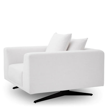 Eichholtz Endless Armchair, Avalon White Fabric, Black Legs, 25.2"H (A114319 YV0J03YU0W)