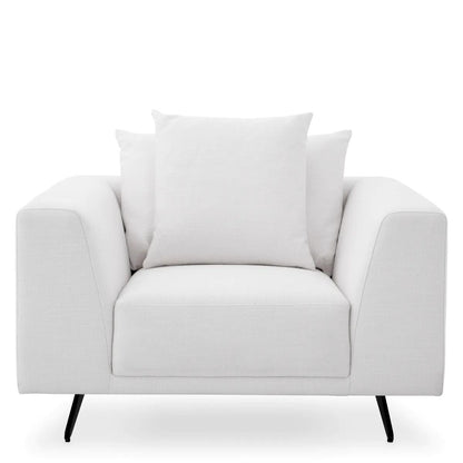 Eichholtz Endless Armchair, Avalon White Fabric, Black Legs, 25.2"H (A114319 YV0J03YU0W)