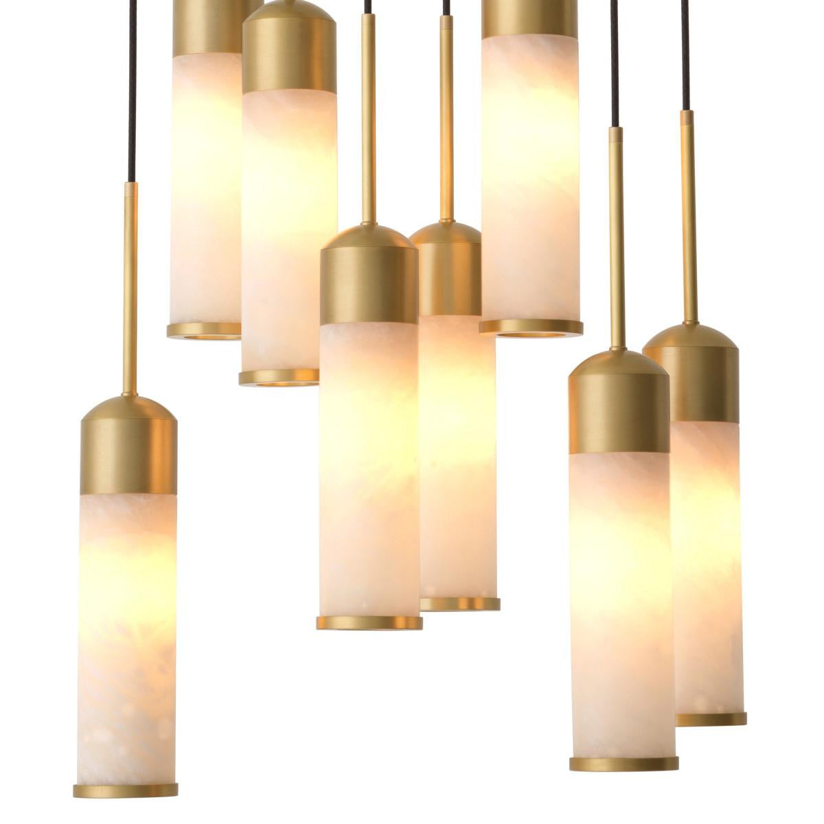 Eichholtz Eos Cascade Pendant, 8-Light, Antique Brass, Alabaster Glass, 24.41"W (115846UL YV0J03YU3A)