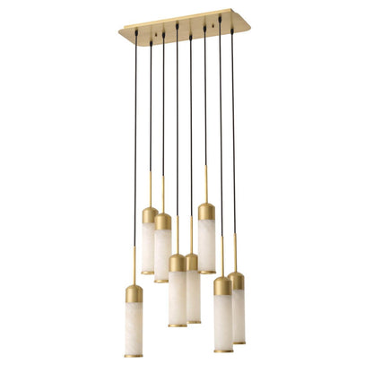Eichholtz Eos Cascade Pendant, 8-Light, Antique Brass, Alabaster Glass, 24.41"W (115846UL YV0J03YU3A)