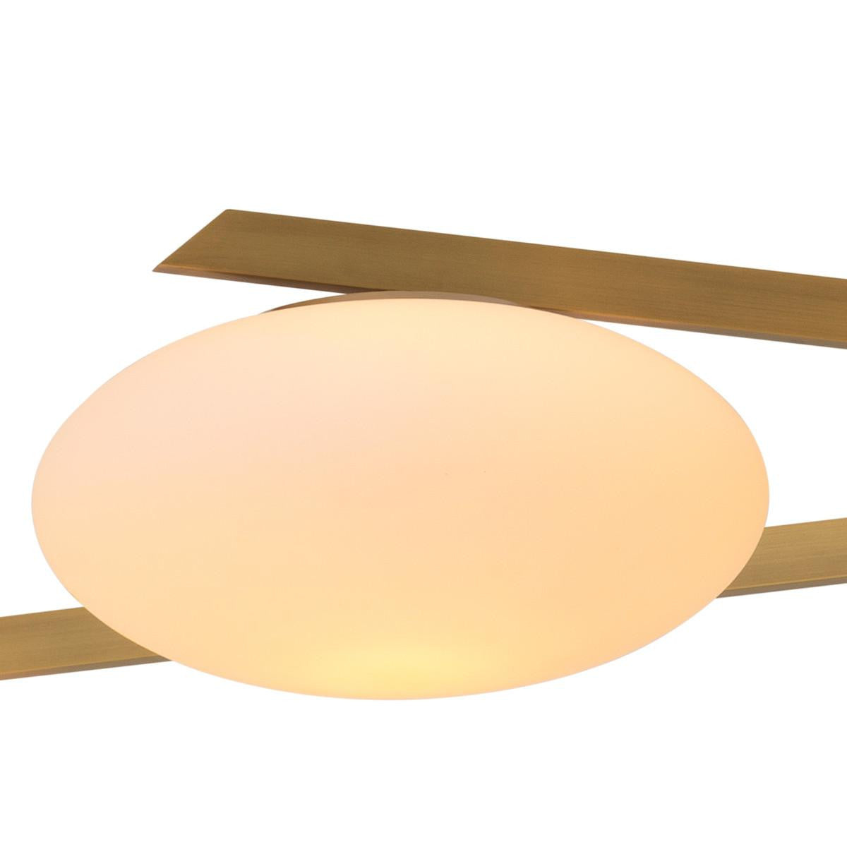 Eichholtz Evergreen Pendant, 6-Light, Large, Antique Brass, White Glass, 82.68"W (116124UL YV0J03YU3C)