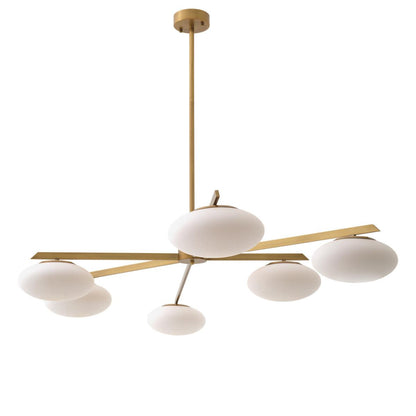 Eichholtz Evergreen Pendant, 6-Light, Large, Antique Brass, White Glass, 82.68"W (116124UL YV0J03YU3C)