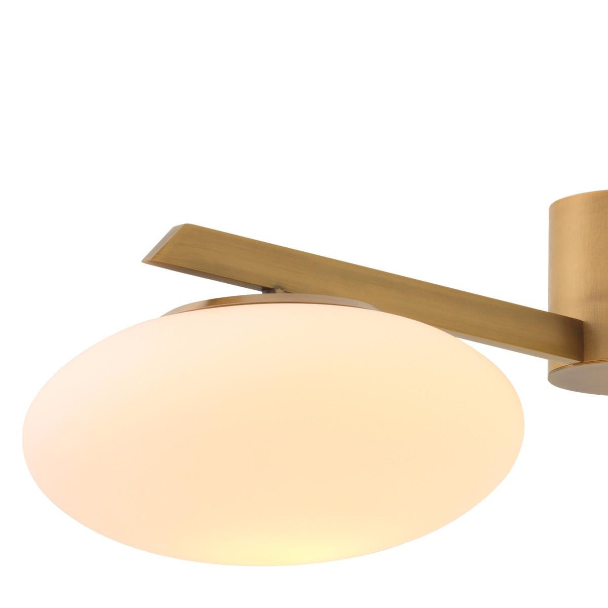 Eichholtz Evergreen Pendant, 6-Light, Large, Antique Brass, White Glass, 82.68"W (116124UL YV0J03YU3C)