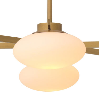 Eichholtz Evergreen Pendant, 6-Light, Large, Antique Brass, White Glass, 82.68"W (116124UL YV0J03YU3C)
