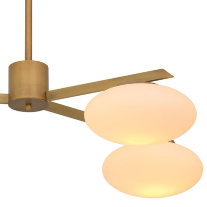 Eichholtz Evergreen Pendant, 6-Light, Large, Antique Brass, White Glass, 82.68"W (116124UL YV0J03YU3C)