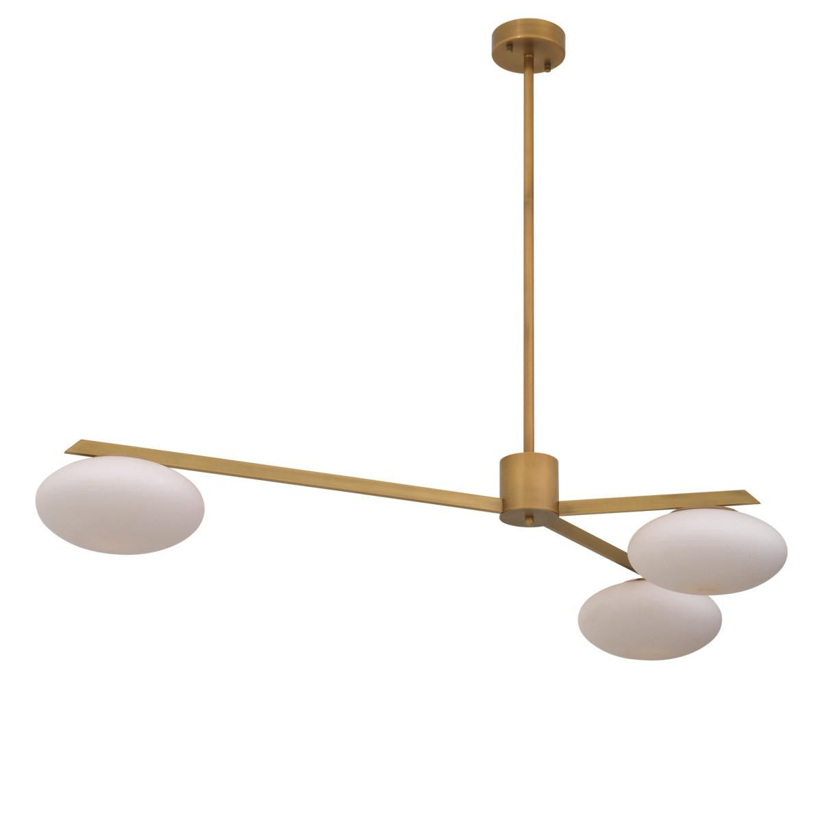 Eichholtz Evergreen Pendant, 6-Light, Large, Antique Brass, White Glass, 82.68"W (116124UL YV0J03YU3C)