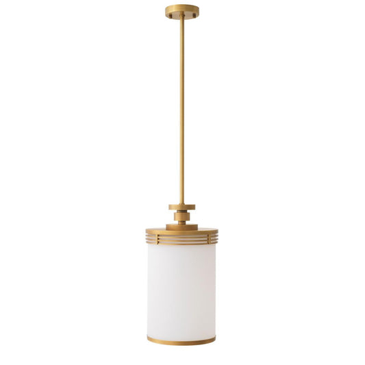 Eichholtz Fayence Pendant, 1-Light, Antique Brass, White Glass, 11.22"W (116694UL YV0J041RTC)