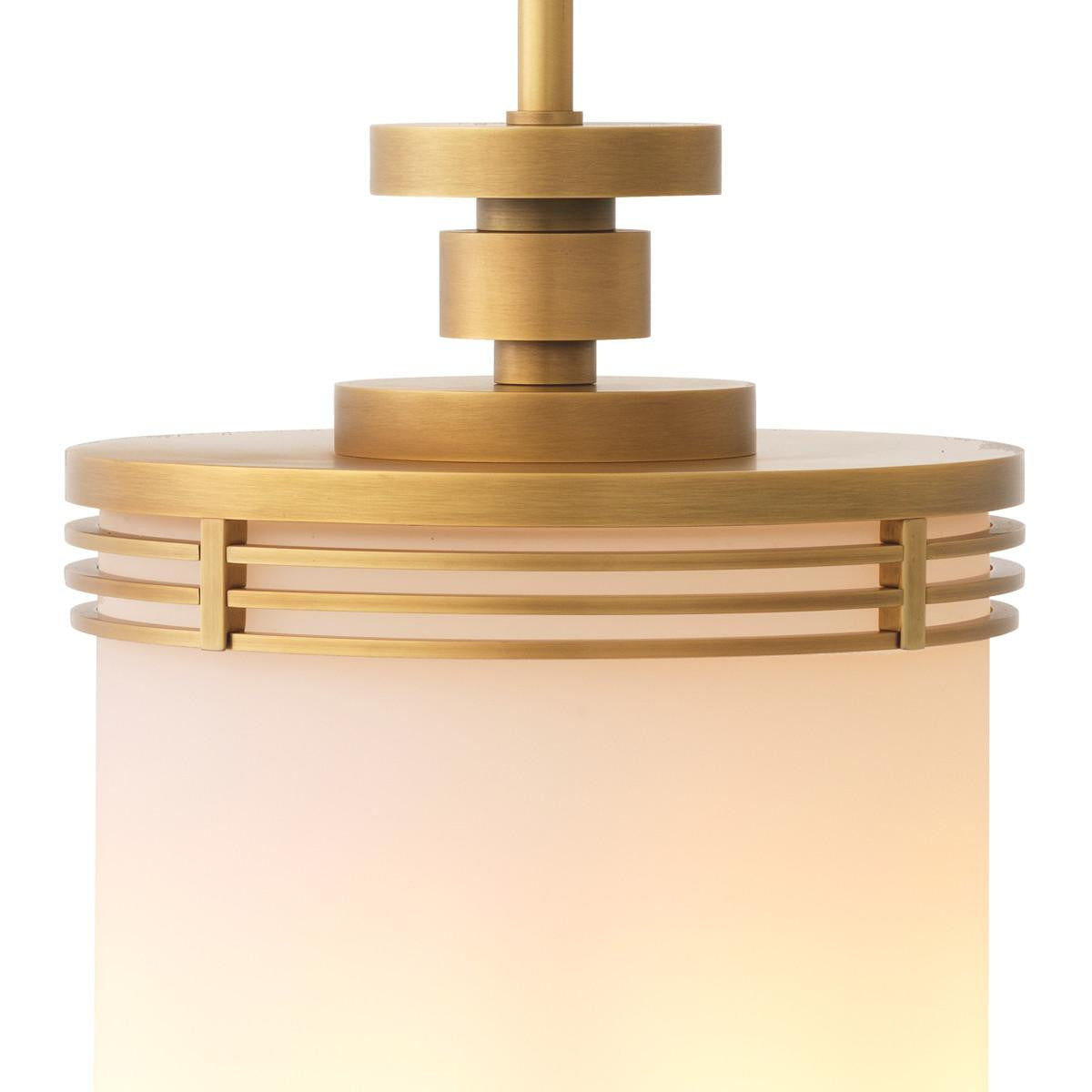 Eichholtz Fayence Pendant, 1-Light, Antique Brass, White Glass, 11.22"W (116694UL YV0J041RTC)