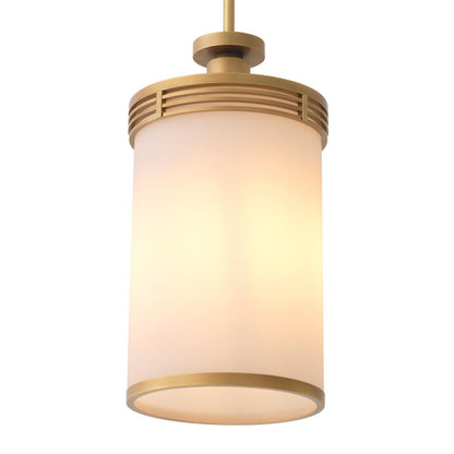 Eichholtz Fayence Pendant, 1-Light, Antique Brass, White Glass, 11.22"W (116694UL YV0J041RTC)